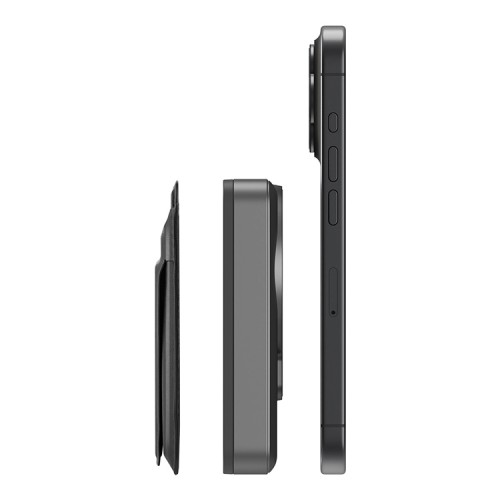 EnergEA АКБ MagWallet CARD, 10000W Magsafe 15W USB-C 20W with Card slots and Stand Gun/Black