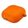 Uniq для Airpods 4 чехол NEXO Liquid silicone +carabin +Sports ear hooks Volt Orange
