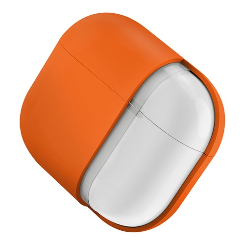 Uniq для Airpods 4 чехол NEXO Liquid silicone +carabin +Sports ear hooks Volt Orange