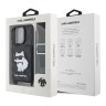 Karl Lagerfeld для iPhone 16 Pro чехол Crossbody cardslot PU Saffiano Monogram NFT Choupette Hard Black