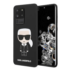 Чехол Karl Lagerfeld Liquid silicone Iconic Karl для Galaxy S20 Ultra, черный