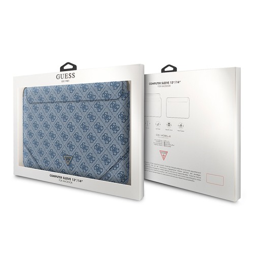 Guess для ноутбуков 13"/14" чехол Sleeve 4G with Triangle metal logo Blue