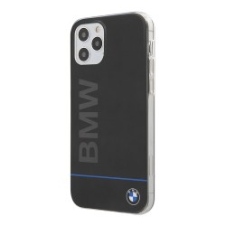 Чехол BMW Signature Blue line Printed logo для iPhone 12 | 12 Pro, черный