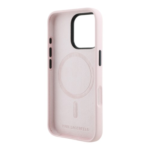 Karl Lagerfeld для iPhone 16 Pro Max чехол Liquid Silicone NFT Graffiti Karl Ikonik Hard Pink (MagSafe)