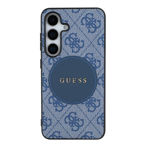 Guess для Galaxy S25+ чехол PU 4G with Round Patch Metal logo Hard Blue (MagSafe)