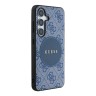 Guess для Galaxy S25+ чехол PU 4G with Round Patch Metal logo Hard Blue (MagSafe)