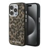 Karl Lagerfeld для iPhone 15 Pro Max чехол PC/TPU Leopard Metal camera Hard Brown (MagSafe)