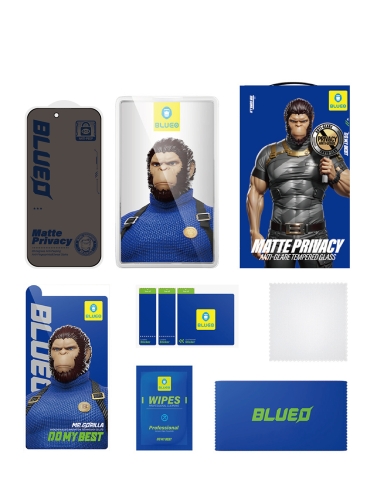 BlueO стекло для iPhone 17 Pro Max/16 Pro Max, Anti-peep Matte with Dustproof receiver Black