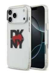 DKNY для iPhone 17 Pro Max чехол IML Heart Logo Metal camera Hard Transparent