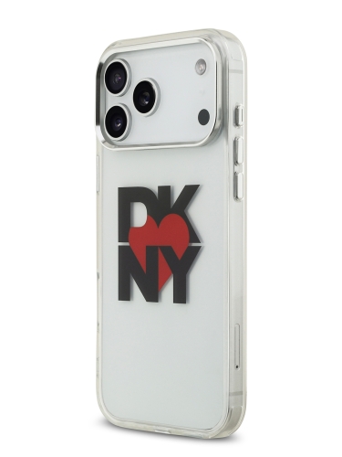 DKNY для iPhone 17 Pro Max чехол IML Heart Logo Metal camera Hard Transparent