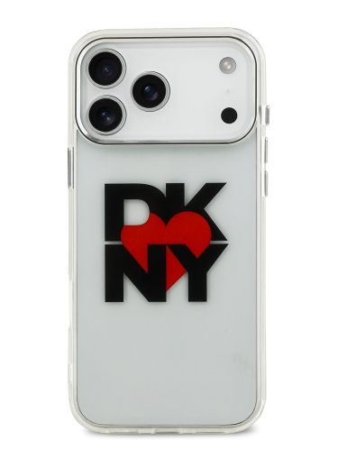 DKNY для iPhone 17 Pro Max чехол IML Heart Logo Metal camera Hard Transparent
