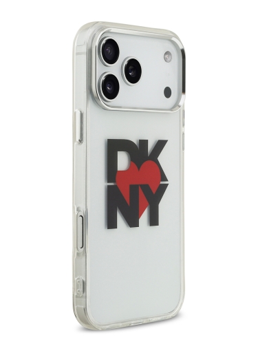 DKNY для iPhone 17 Pro Max чехол IML Heart Logo Metal camera Hard Transparent
