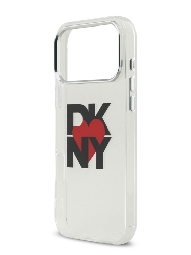 DKNY для iPhone 17 Pro Max чехол IML Heart Logo Metal camera Hard Transparent