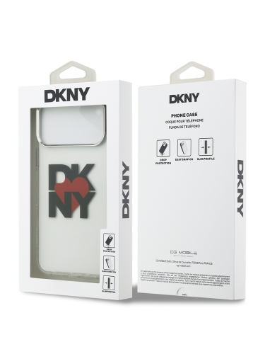 DKNY для iPhone 17 Pro Max чехол IML Heart Logo Metal camera Hard Transparent