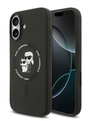 Karl Lagerfeld для iPhone 17 чехол Liquid Silicone NFT Karl &amp; Choupette Hard Black (MagSafe)