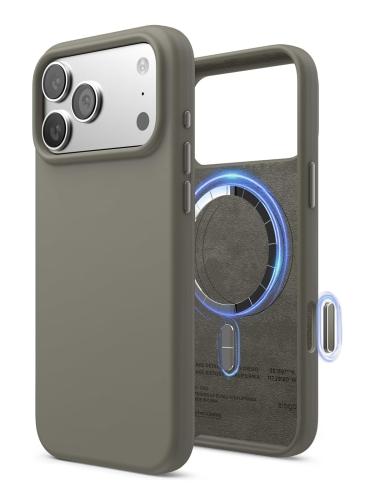 Elago для iPhone 17 Pro чехол Magnetic Silicone Medium Gray (MagSafe)