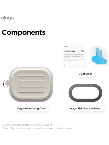 Elago для AirPods Pro 3 чехол Armor Silicone Hang case Stone