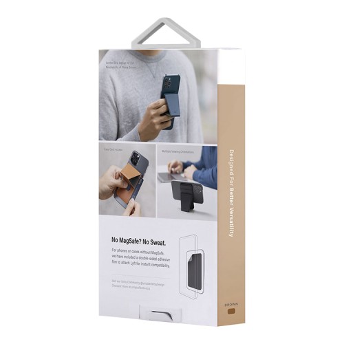 Бумажник Uniq LYFT Magnetic с функцией подставки, коричневый