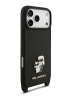 Karl Lagerfeld для iPhone 17 Pro Max чехол Crossbody PU Saffiano NFT Karl&Choupette Metal Hard + Strap Black