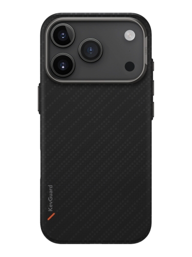 Uniq для iPhone 17 Pro чехол KEVA EDGE Full Kevlar Carbon Black (MagSafe)