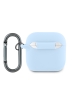 Lacoste для AirPods 4 чехол Liquid silicone Croc Logo Light Blue