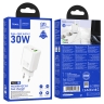 HOCO сетевое зарядное устройство N63 Gentle charger Type-C PD30W + USB-A QC3.0 White