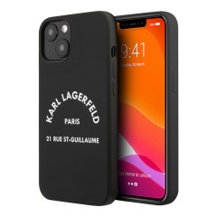Чехол Karl Lagerfeld Liquid silicone RSG logo Hard для iPhone 13, черный
