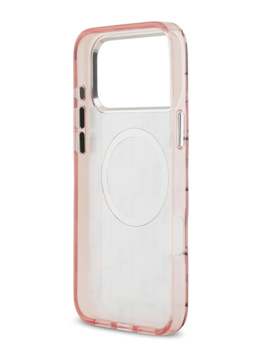 Karl Lagerfeld для iPhone 17 Pro чехол IML KL Monogram Metal camera Hard Pink (MagSafe)