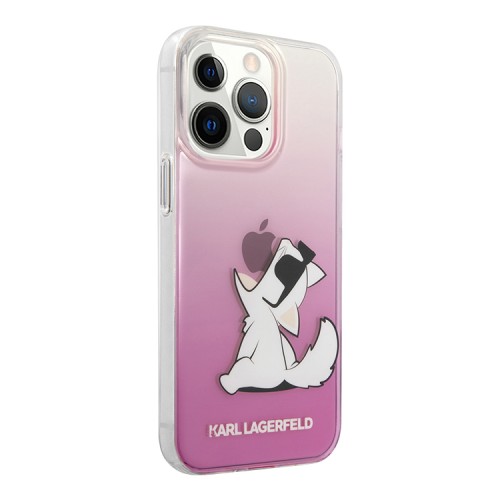 Чехол Karl Lagerfeld Choupette Fun Hard Gradient для iPhone 13 Pro Max, розовый