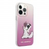 Чехол Karl Lagerfeld Choupette Fun Hard Gradient для iPhone 13 Pro Max, розовый