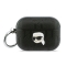 Karl Lagerfeld для Airpods Pro 3 чехол PU Saffiano Monogram with ring NFT Metal Head Karl Black