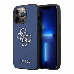 Чехол Guess PU Saffiano 4G Big metal logo Hard для iPhone 13 Pro, синий