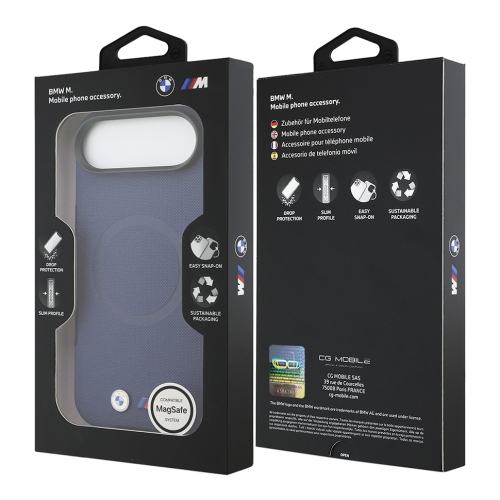 BMW для iPhone Air чехол M-series PU Full Wrapped Metal logo & Cam Hard Navy (MagSafe)