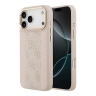 Guess для iPhone 17 Pro Max чехол PU 4G Stripe Classic metal logo Gold camera Hard Pink (MagSafe)