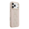 Guess для iPhone 17 Pro Max чехол PU 4G Stripe Classic metal logo Gold camera Hard Pink (MagSafe)