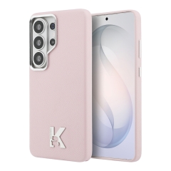 Karl Lagerfeld для Galaxy S26 Ultra чехол PU Full Wrapped K HEAD Metal logo &amp; Cam Hard Pink (MagSafe)