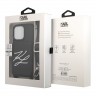 Чехол Lagerfeld Crossbody cardslot PU Saffiano Autograph Hard для iPhone 13 Pro, черный