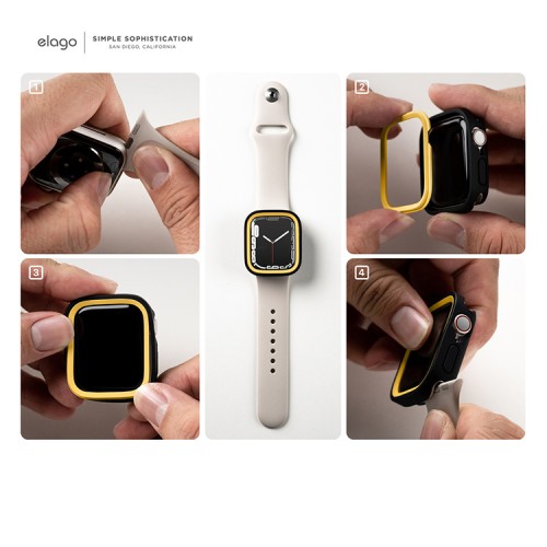 Чехол Elago DUO case для Apple Watch 45/44 мм, черный/серый