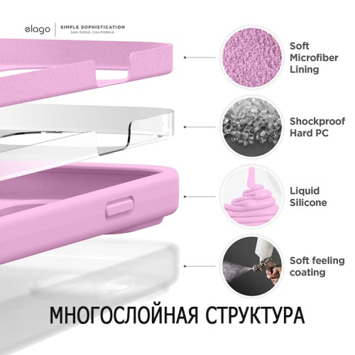 Чехол Elago Soft Silicone для iPhone 14 Pro Max, Hot Pink
