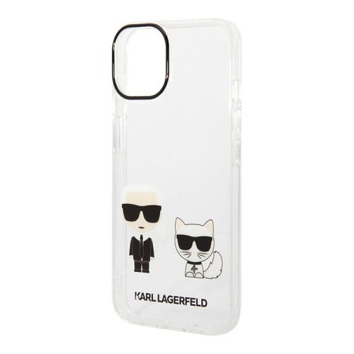 Чехол Lagerfeld Karl&Choupette Hard для iPhone 14, прозрачный