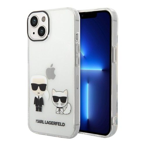 Чехол Lagerfeld Karl&Choupette Hard для iPhone 14, прозрачный