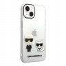 Чехол Lagerfeld Karl&Choupette Hard для iPhone 14, прозрачный