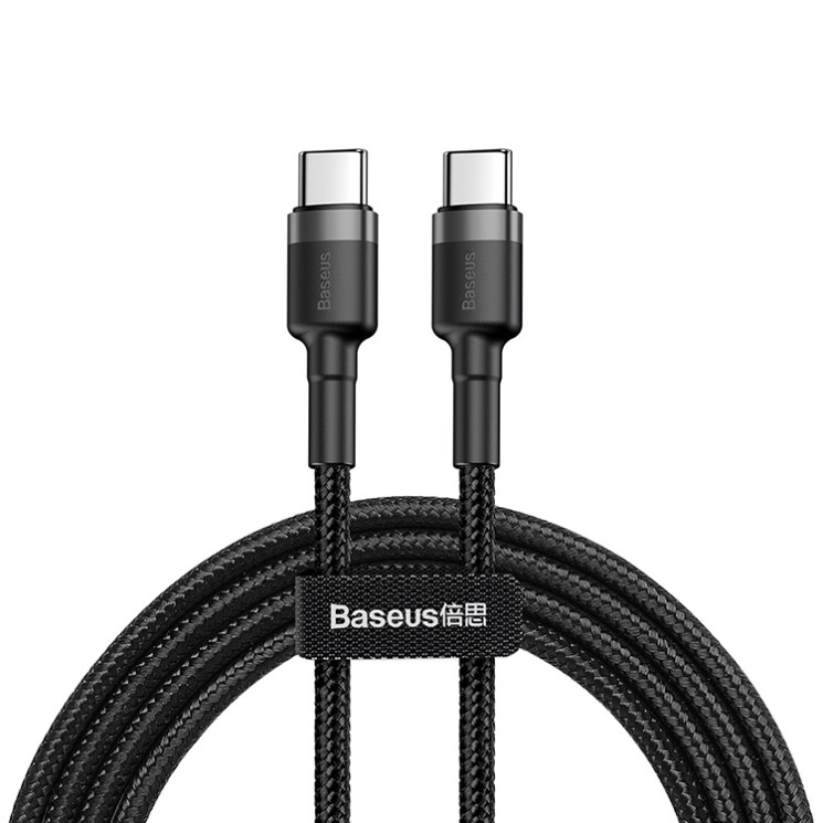 Кабель Baseus Cafule Type-C PD2.0 60W flash charging data line (2 метра), черный/серый