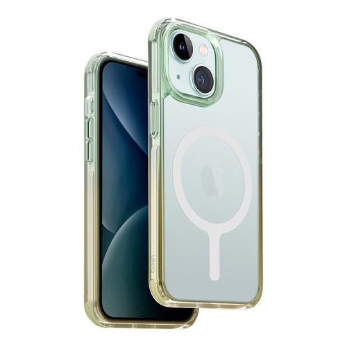 Uniq для iPhone 15 чехол Combat DUO Sea Green/Soft Yellow (MagSafe)