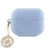 Guess для Airpods Pro 2 чехол Liquid silicone 3D Logo with 4G Diamond charm Blue
