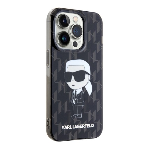 Lagerfeld для iPhone 15 Pro Max чехол PC/TPU Monogram NFT Karl Ikonik Hard Black