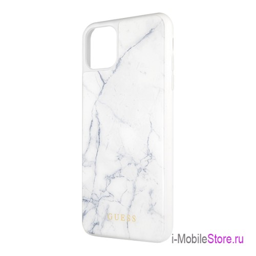 Чехол Guess Marble Collection Hard для iPhone 11 Pro Max, белый