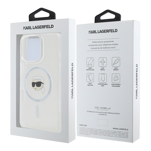 Karl Lagerfeld для iPhone 16 Pro чехол PC/TPU NFT Karl прозрачный (MagSafe)