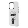Karl Lagerfeld для iPhone 16 Pro Max чехол Liquid Silicone NFT Graffiti Karl Ikonik Hard White (MagSafe)