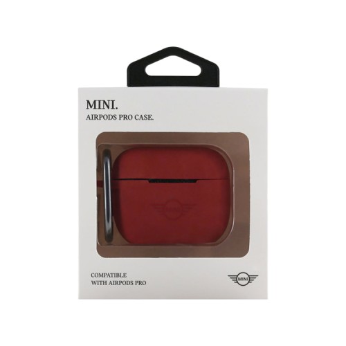 Чехол MINI Liquid silicone Laser logo с кольцом для Airpods Pro, красный